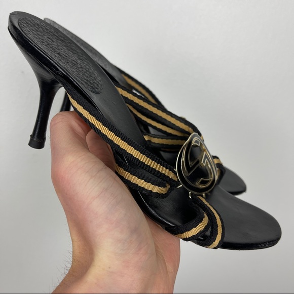 Gucci by Tom Ford Strappy Logo Plaque Y2K Sandals - Picture 2 of 6